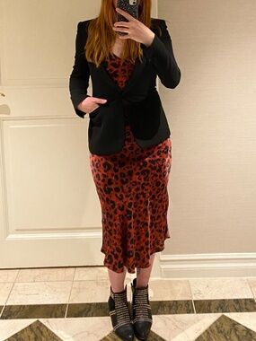 Serrano Red and Black Leopard Cami Dress